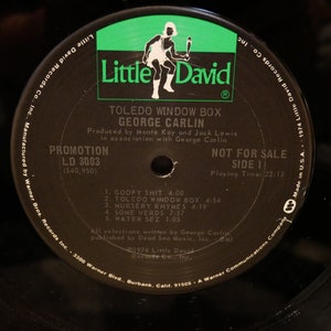 Vintage Vinyl: George Carlin - Toledo Window Box - Komedi Vinyl LP - 1974 (Originalpressning) bild 5