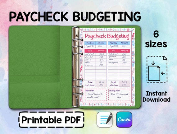 Paycheck Budgeting Printable Biweekly Budget Plan Finance - Etsy