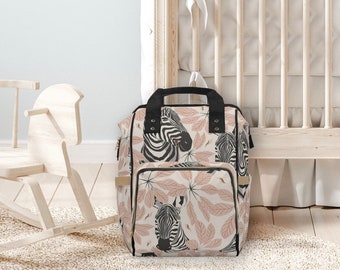 Multifunctional Diaper Backpack, Maternity Diaper Bag, Nappy baby Bags, Zebra Design Baby Bag, Baby Shower Gift