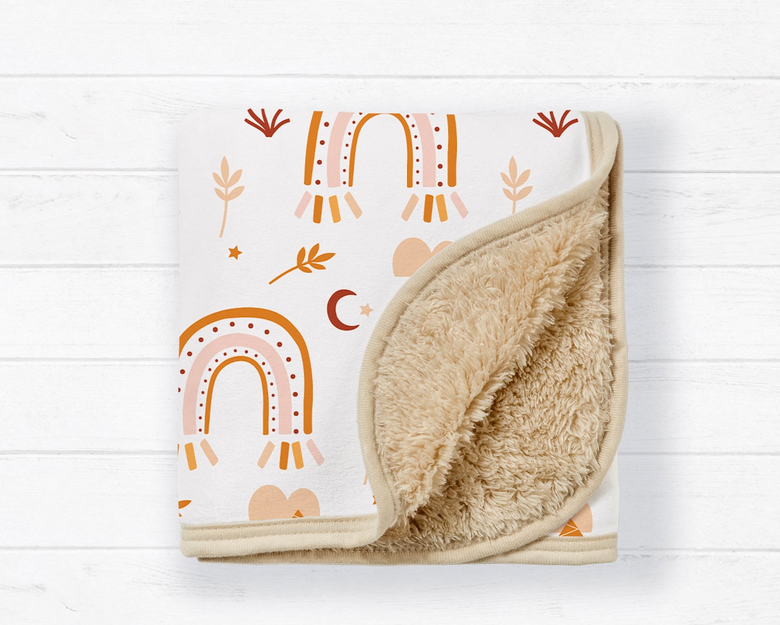 Baby Blanket Boho Infant Sherpa Blanket Earthy Organic Tones Etsy