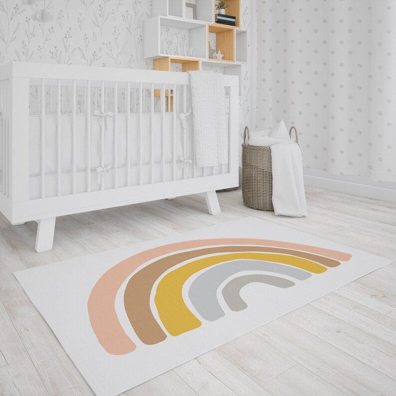 Rainbow Area Rug Scandinavian Rainbow Rugs Boho Nursery Etsy
