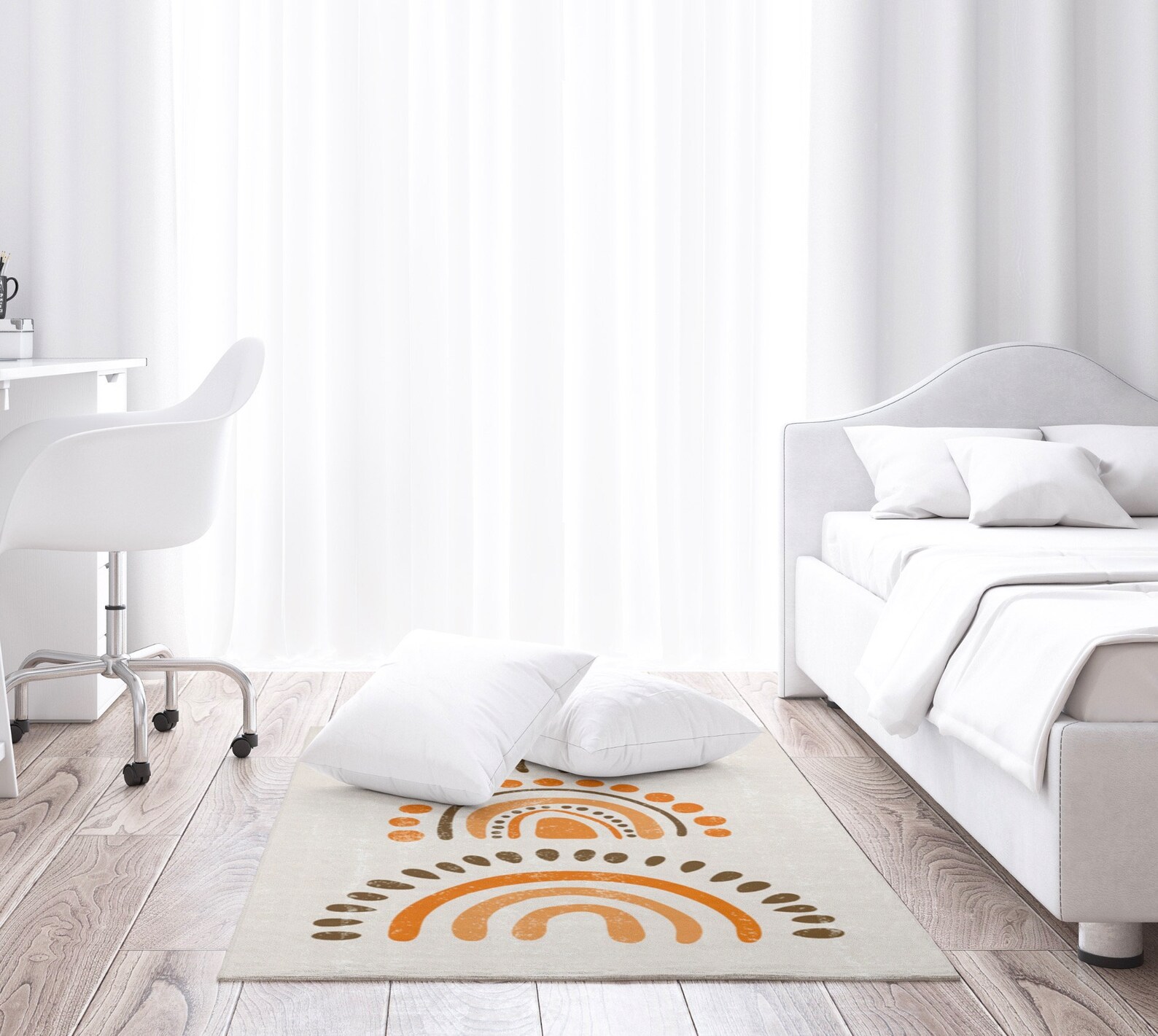 Rainbows Nursery Rug Earth Organic Tones Kids Carpet Kids - Etsy