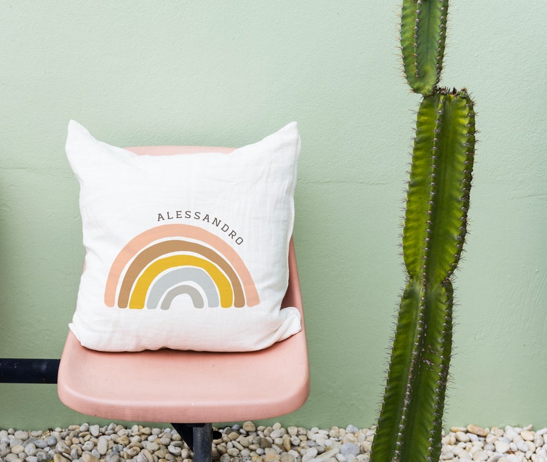 Rainbow Pillow Cover Decorative Rainbow Pillow Case Etsy