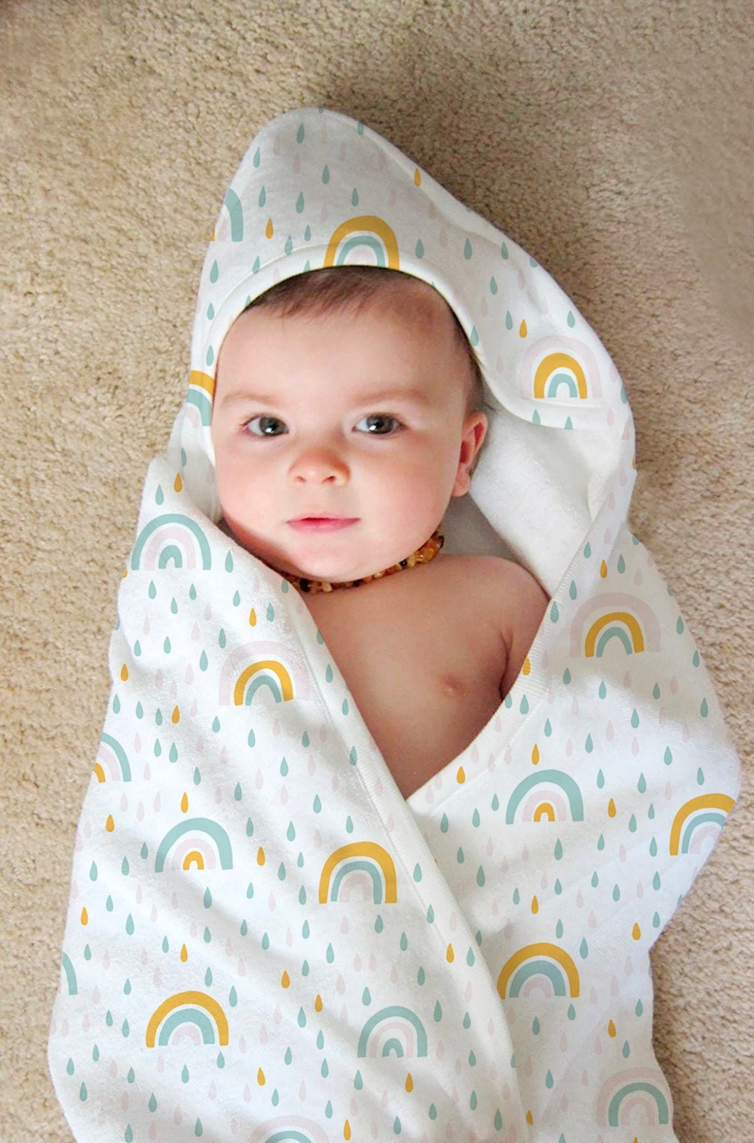 Rainbow Towel for Babies Hooded Baby Towels Bath Towel Baby Etsy