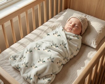 Couverture pour bébé en canard colvert vintage, couverture pour bébé en flanelle 300 g/m²