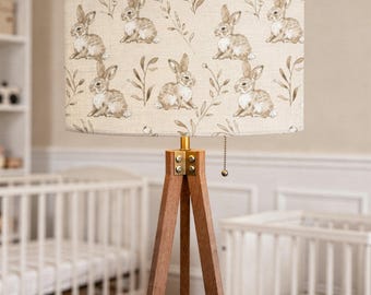 Lampadaire trépied neutre pour chambre de bébé, design bébé lapin, éclairage de sol moderne pour chambre de bébé