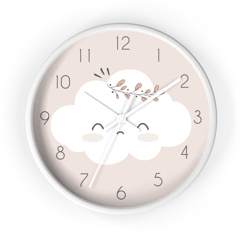 Cloud Nursery Clock Wall Clocks Baby Girls Room Decor Clock Etsy