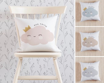 Custom Name Nursery Pillow, Cloud Pillow Cover Kids, Pillows for Nursery, Decorative Cloud Cushion for Nursery