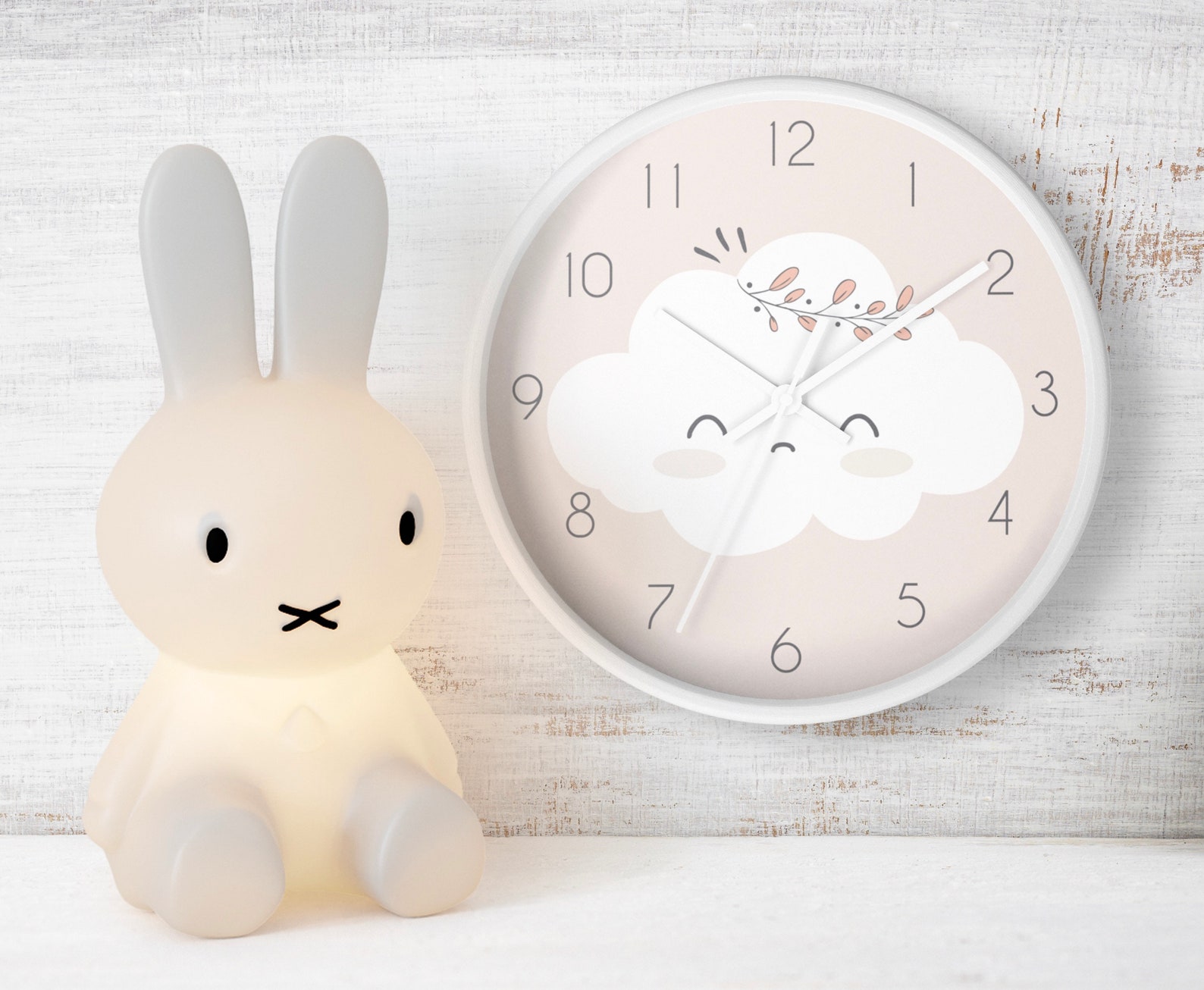 Cloud Nursery Clock Wall Clocks Baby Girls Room Decor Clock Etsy