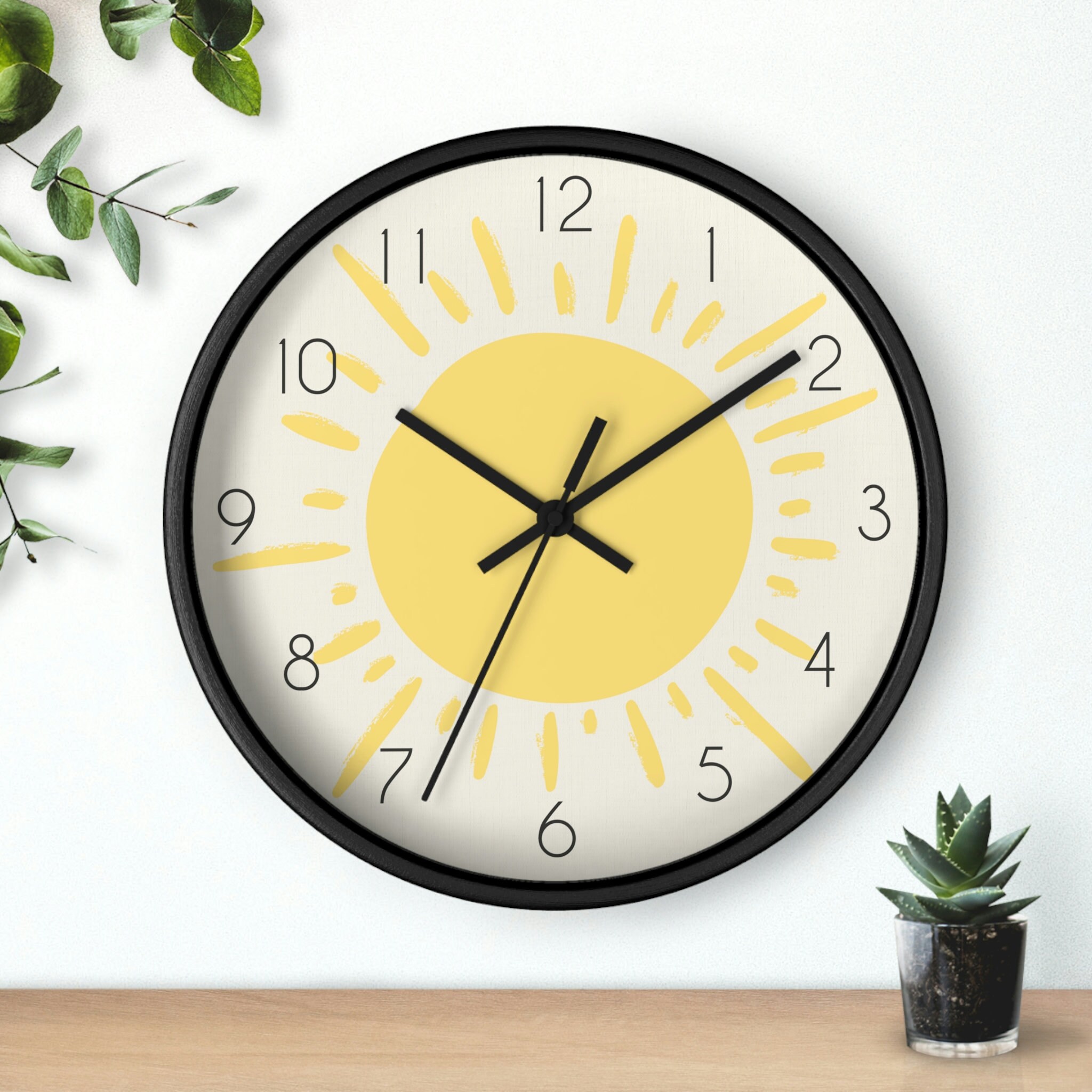 Sun Wall Clock, Nursery Wall Decor, Clock Wall Kids, Neutral Nursery Clock