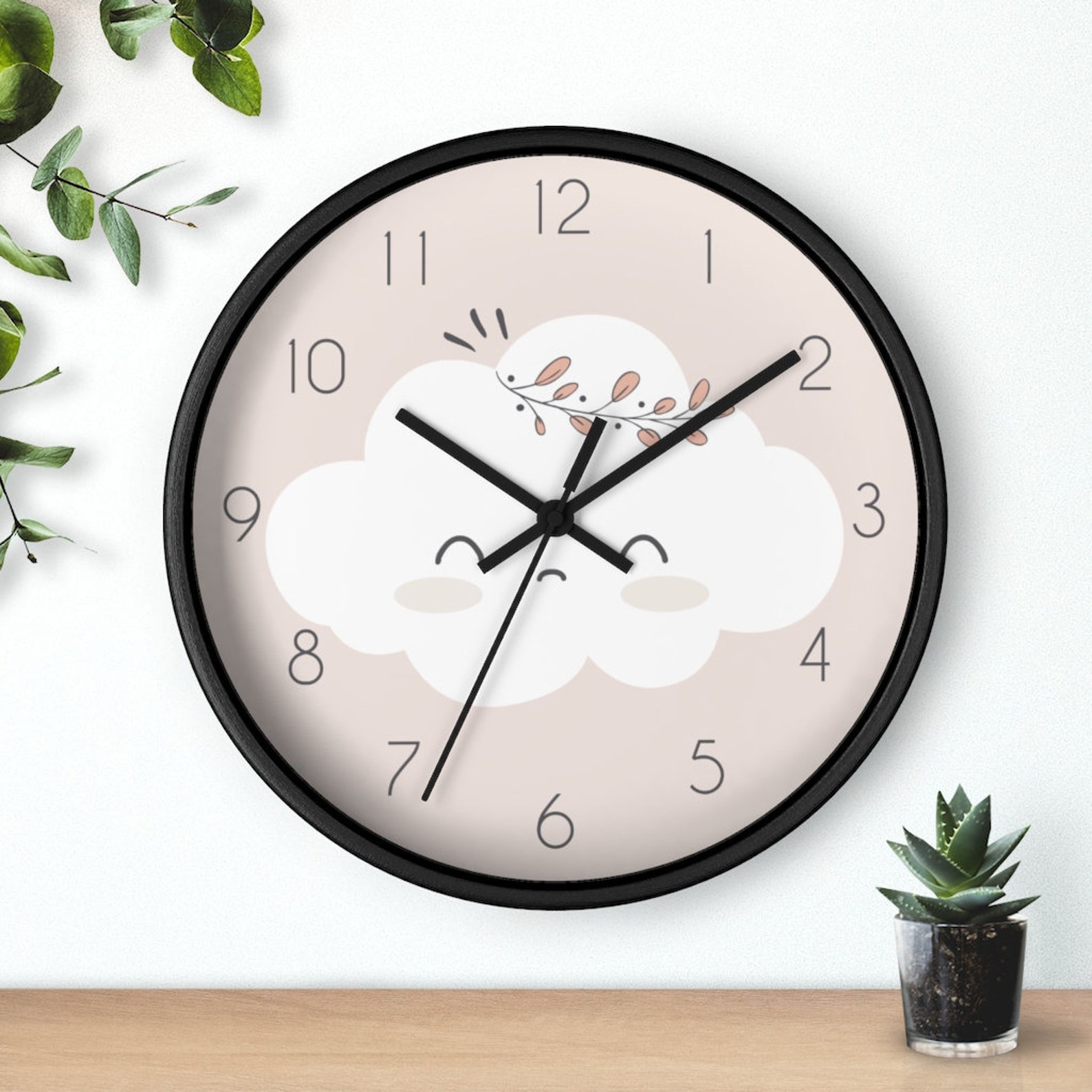 Cloud Nursery Clock Wall Clocks Baby Girls Room Decor Clock Etsy