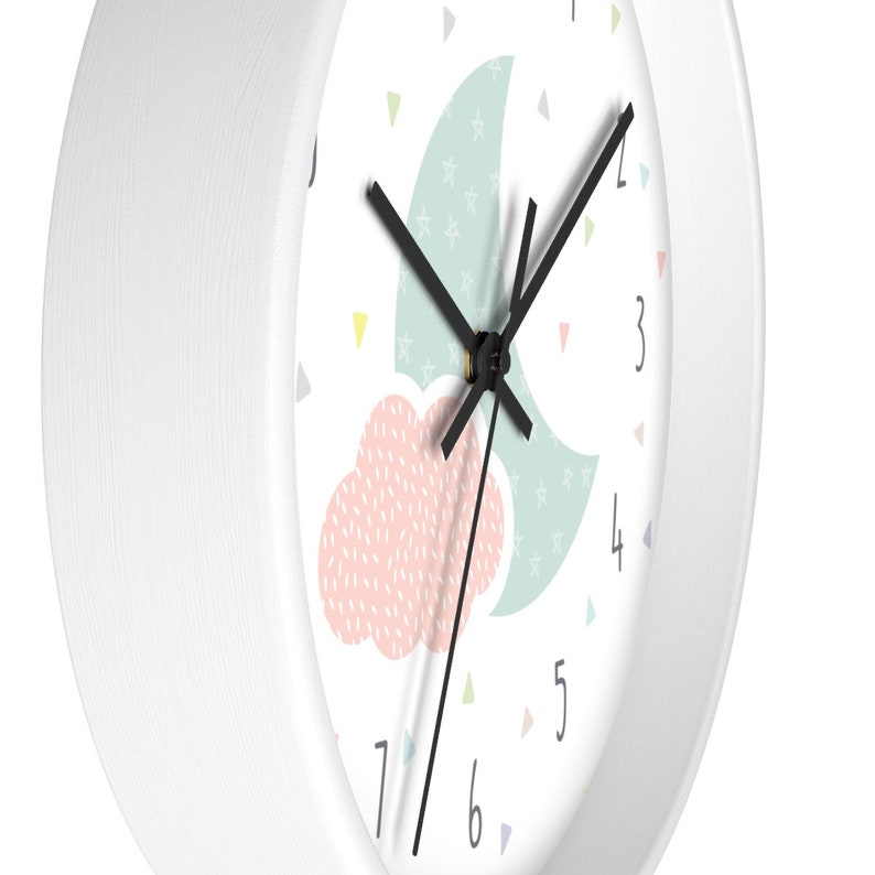 Moon and Cloud Baby Wall Clock Kids Decorative Clock Nursery Etsy