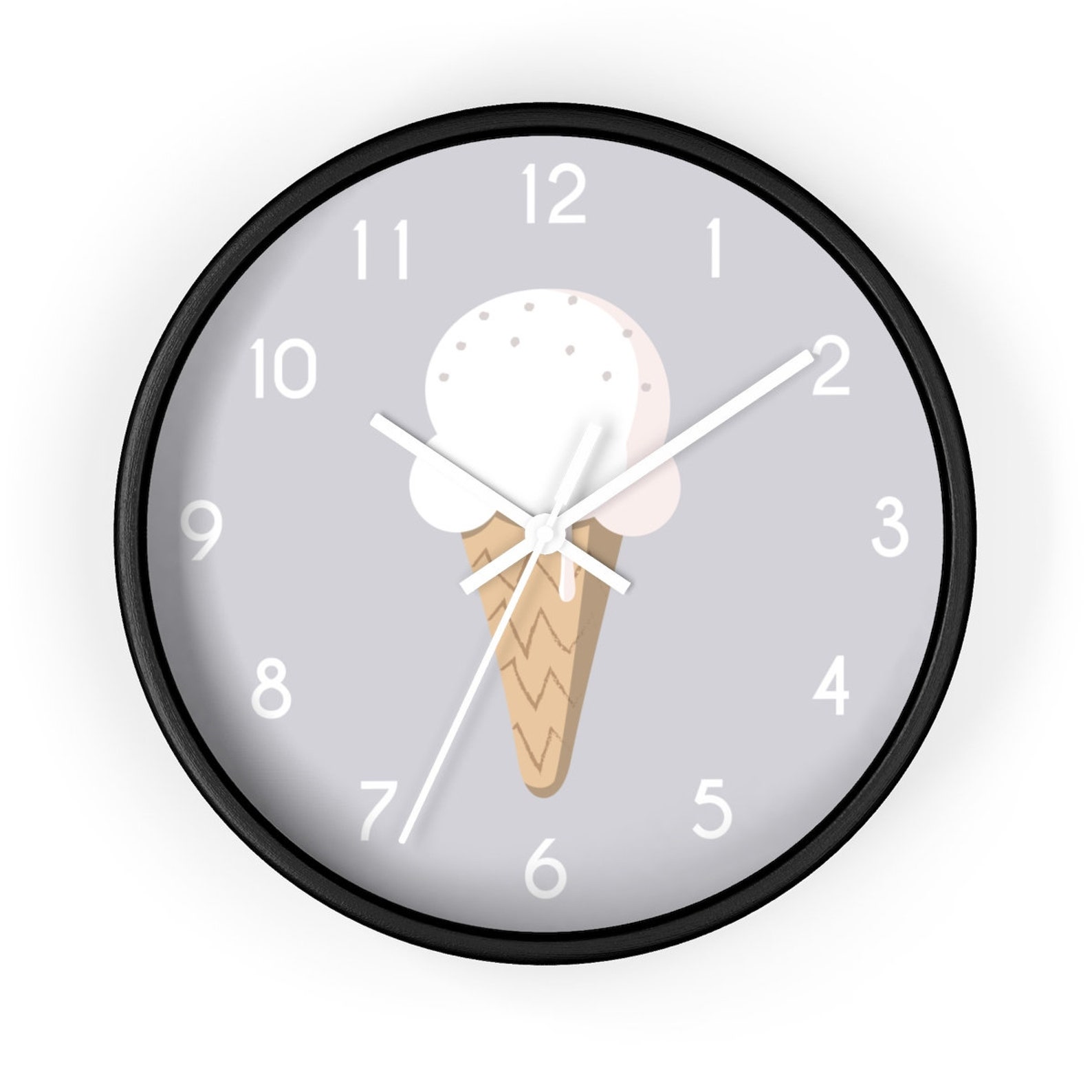 Ice Cream Wall Clock Kids Kids Wall Decor Lavender Clock | Etsy