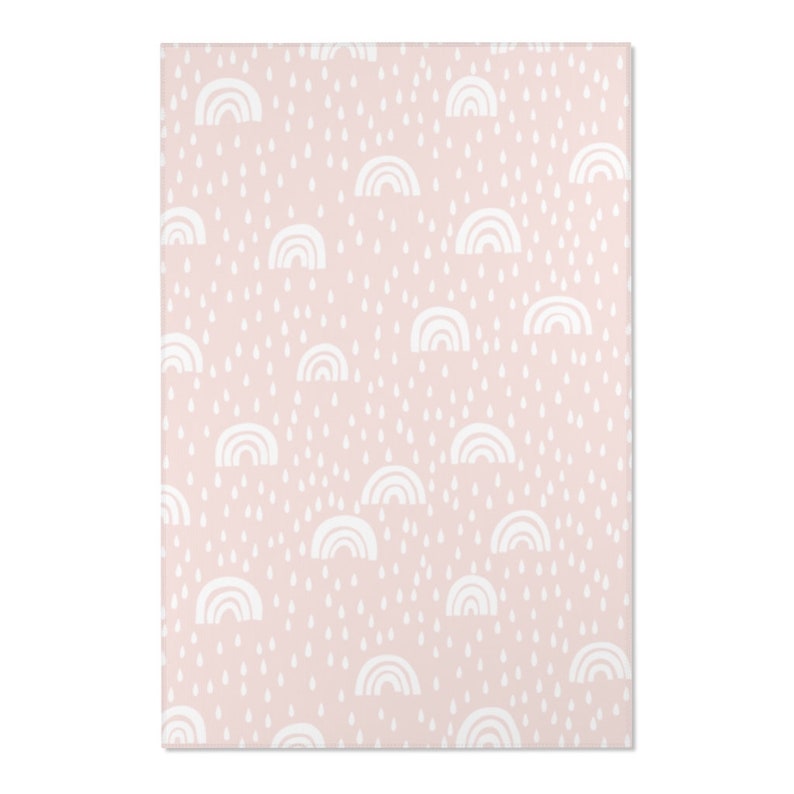Blush Area Rug for Baby Girls Nursery Scandinavian Rainbow Etsy