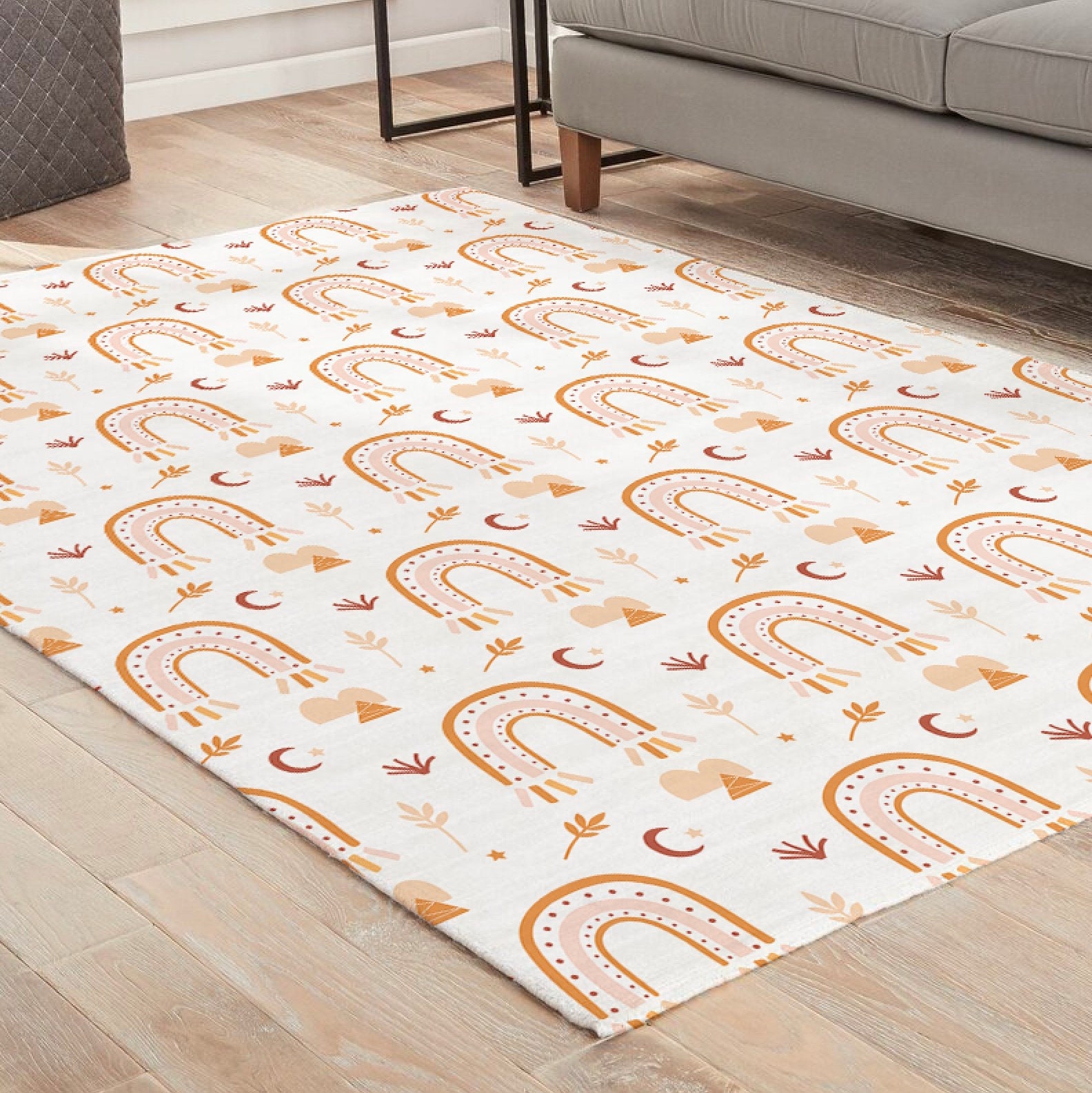 Earth Organic Tones Nursery Rug Rainbow Carpet Kids Rainbow Etsy