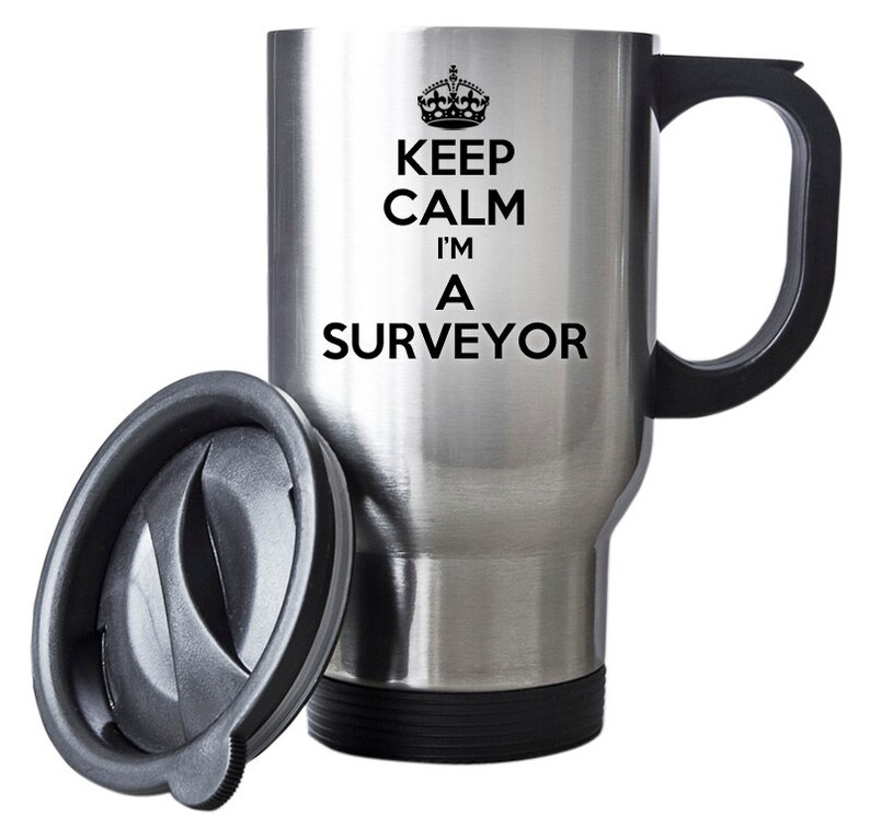 Keep Calm I M A Surveyor Travel Mug Thermal Stainless Etsy - image 0