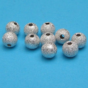 10 pieces ball diamond-encrusted 4 mm 925 silver