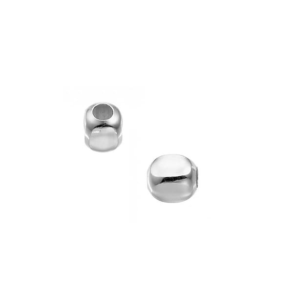 Perle eckig 4x4 mm 10 Stück Zwischenteil 925 Sterling Silber