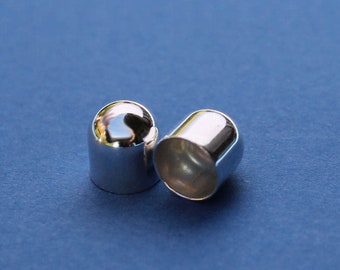 2 Endkappen ohne Öse Ø 4,1 mm 925 Silber