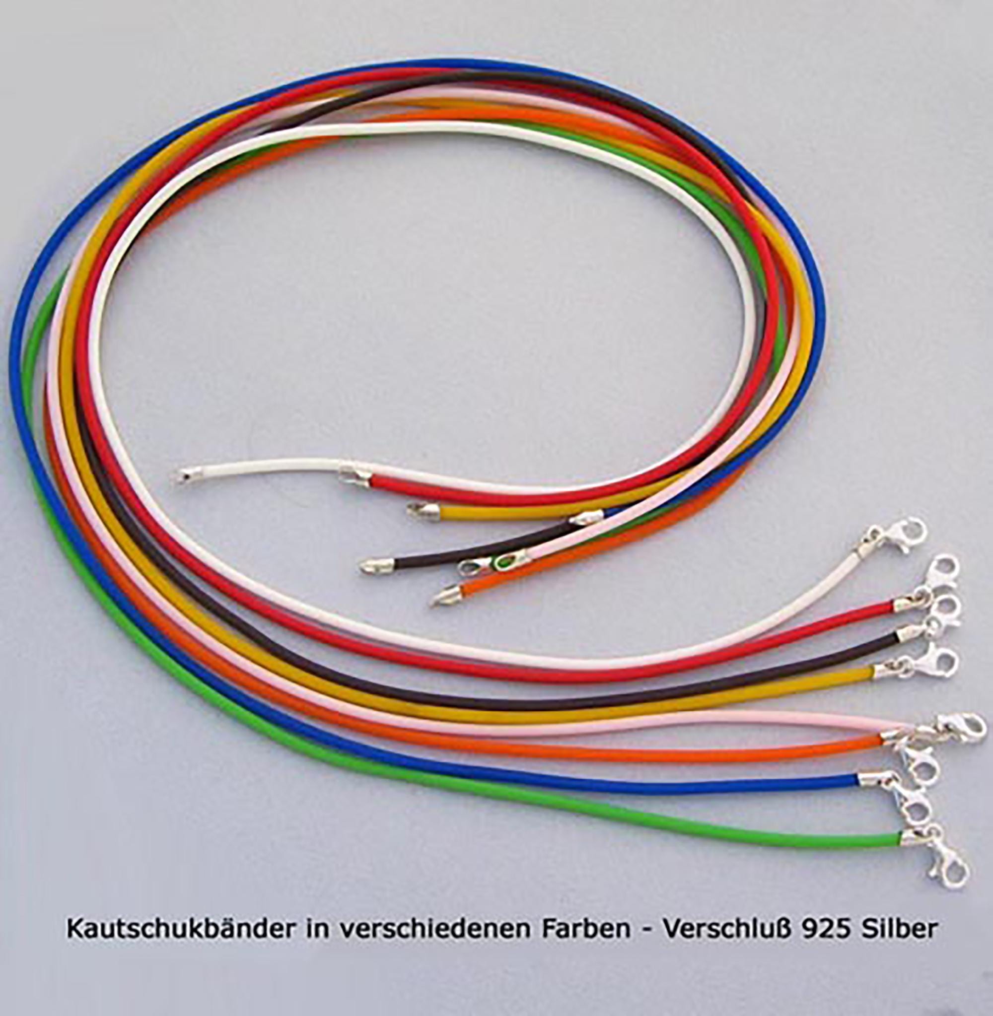 Rubber Necklace 8 different colors Lock 925 Silver