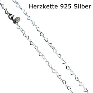 Herz Silberkette Herzkette Kette 925 Silber Damenkette made in Germany
