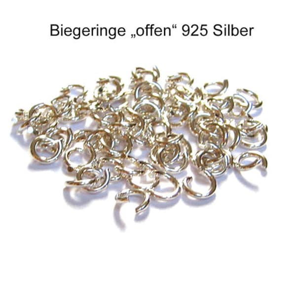 10 Biegeringe 5,0 mm 925 Sterling Silber "offen"