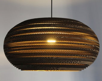 20" Rounded Drum recycled Cardboard pendant lightshade