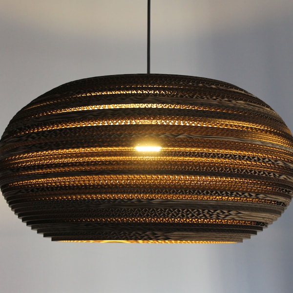 20" Rounded Drum recycled Cardboard pendant lightshade