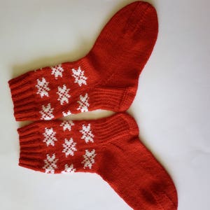 Family matching.Family socks. Three pairs of socks. For dad, mom and baby. Knitted socks. Woolen warm socks. image 3