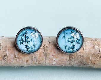 Pendientes de flor azul: joyería inspirada en la flor de cerezo japonesa, hechos a mano en Australia, ¡un gran regalo para el Día de la Madre!