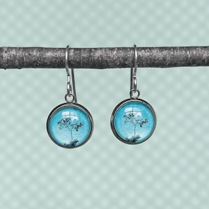 Tree Of Life Earrings - Tree Drop Earrings - Woodland Earrings - Green, Blue, Purple, Red or Black & White