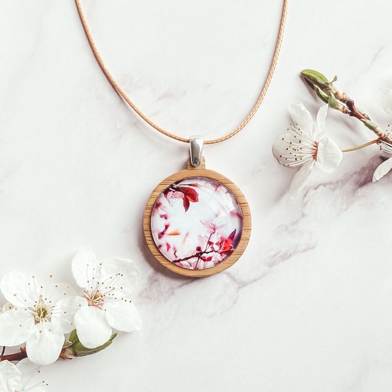 Ciondolo in argento sterling massiccio 925 con fiore