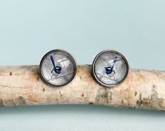 Blue Bird Stud Earrings - Superb Fairy Wren Stud Earrings - Eco Friendly Jewellery - Handmade in Australia