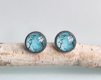 Pendientes con forma de árbol de goma: naturaleza australiana. Hechos a mano en Tasmania.