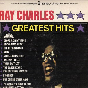 Vintage Vinyl Ray Charles- Greatest Hits 60's Soul Rhythm Blues Compilation Record