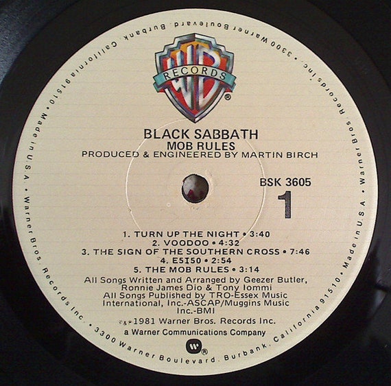 Vintage Vinyl Black Sabbath - Mob Rules 80's Ozzy Osbourne Heavy