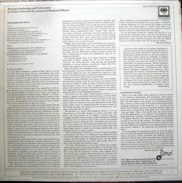 Wendy Carlos Switchedon Bach 60