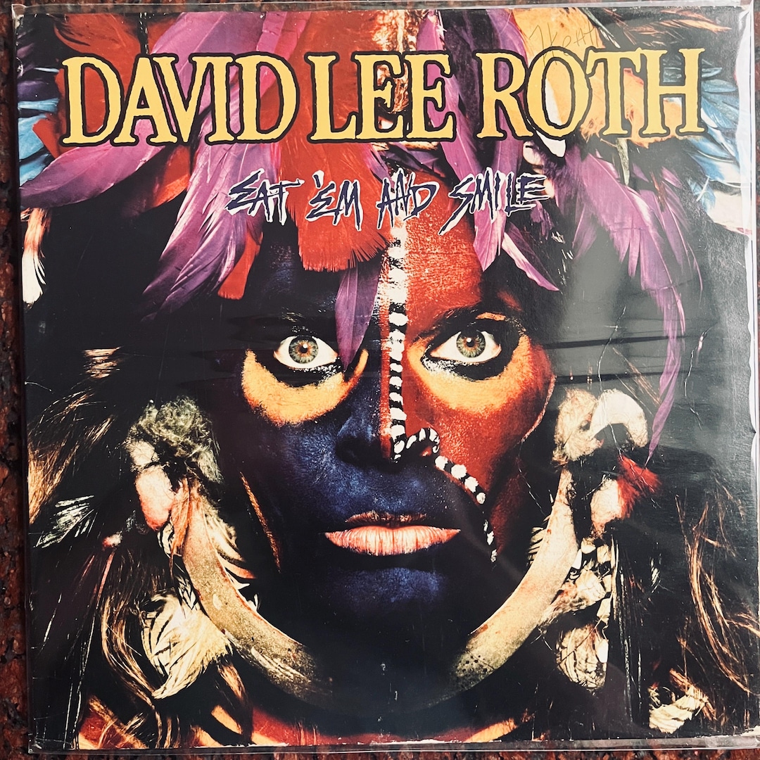 Vintage Vinyl David Lee Roth - Eat 'em and Smile Press 80's Rock LP ...
