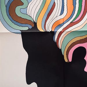 Zeldzaam portret Milton Glaser Bob Dylan uit 1967 – vintage offsetlithografie