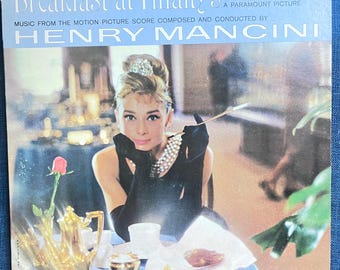 Vintage Vinyl Henry Mancini - Breakfast at Tiffany&#39;s 60&#39;s Mid Century Big Band Movie Soundtrack 1st Press MONO LP Record