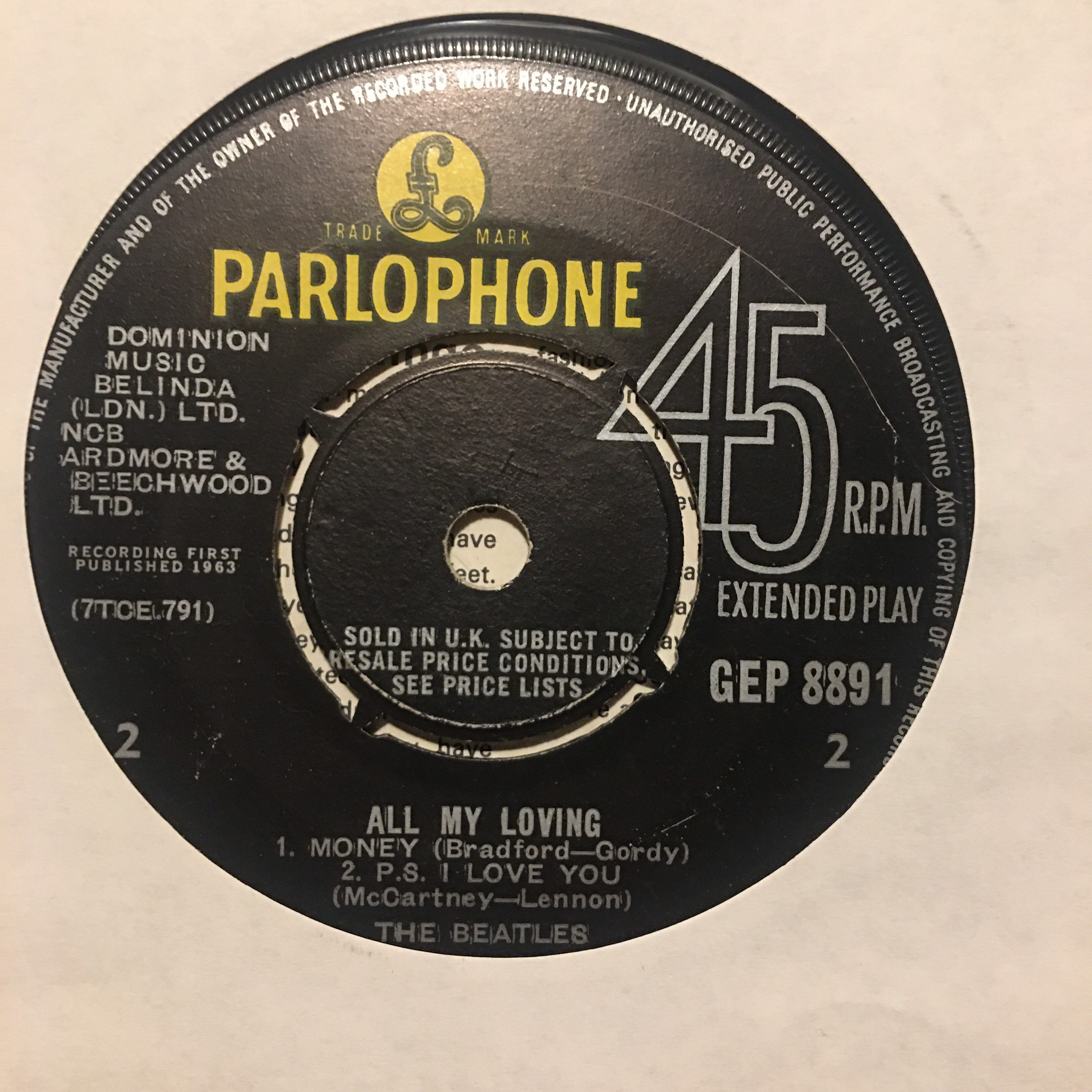 EP☆BEATLES☆All My Loving UK Parlophone オ - 通販 - toptelha.net.br