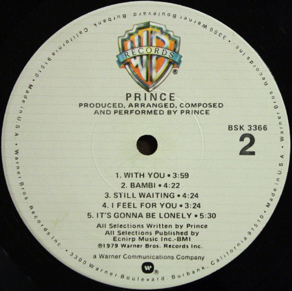 Vintage Vinyl Prince - Prince 70's Debut Self Titled Rock Pop Soul