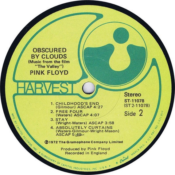 Pink Floyd Obscured By Clouds 70 S Experimental Psych Etsy