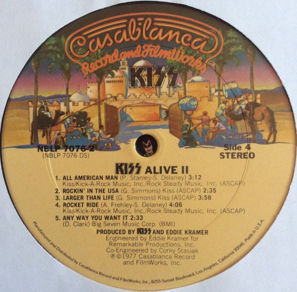 Vintage Vinyl KISS - Alive II 70's Ace Frehley Glam Metal Arena