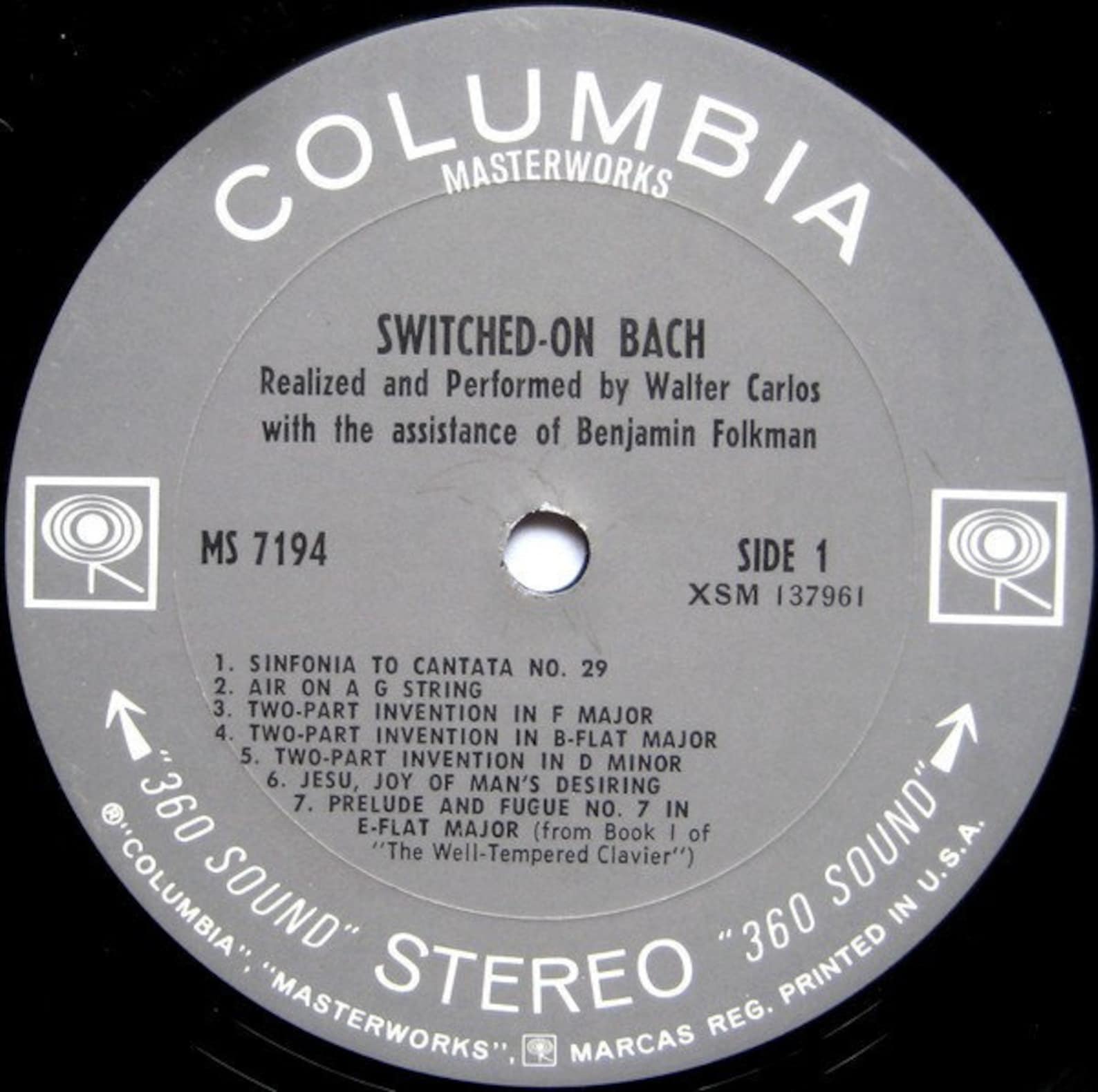 Vintage Vinyl Wendy Carlos Switchedon Bach 60