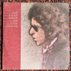 RARE Vintage Vinyl Bob Dylan- Blood On The Tracks 70&#39;s Folk Classic Rock Mural Back  LP Record