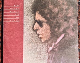 RARE Vintage Vinyl Bob Dylan- Blood On The Tracks 70&#39;s Folk Classic Rock Mural Back  LP Record