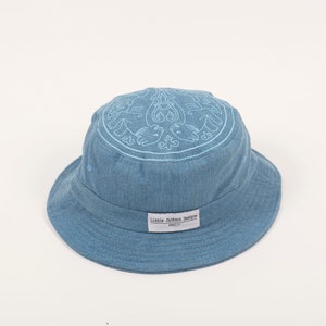 Blue Denim Bucket Hat Designed by Lizzie Jackson unisex, hat, bucket hat - Free Shipping