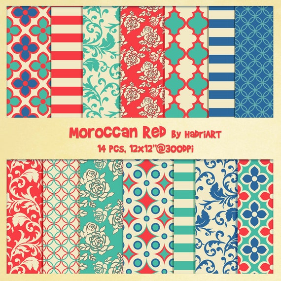Marokkanische Muster Digitale Papier Pack Arabische Muster Etsy