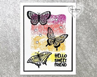 Hello Sweet Friend • Friendship Handmade Greeting Card w/ Paper Envelope • Blank Inside • A2 (4.25" x 5.5") Top-Fold • Jenni Reeves Designs™